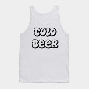 Cold Beer - Black Outline Tank Top